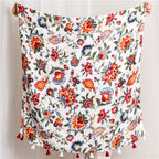 Summer Travel Sunscreen Shawl Temperament All-match Color Flower Printing Ethnic Style Cotton Linen Scarf Women's Scarf