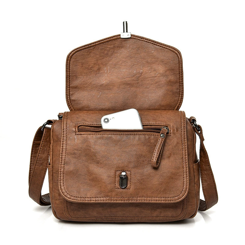 Cross-Border Women's Bag 2020 New Style Soft Leather Popular Retro Crossbody Fashionable Mother Bag