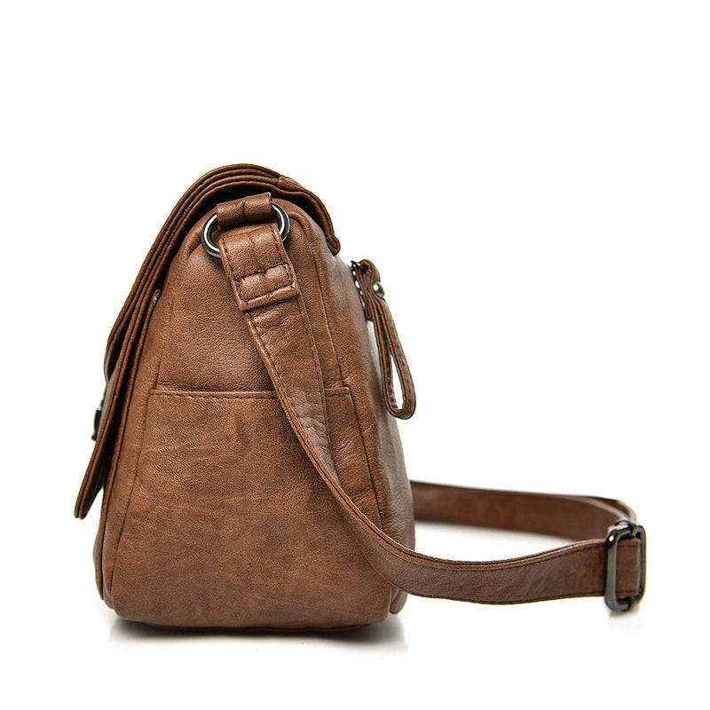 Cross-Border Women's Bag 2020 New Style Soft Leather Popular Retro Crossbody Fashionable Mother Bag