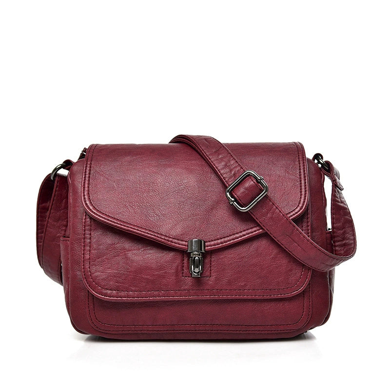 Cross-Border Women's Bag 2020 New Style Soft Leather Popular Retro Crossbody Fashionable Mother Bag