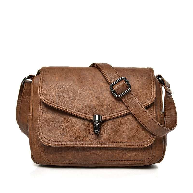 Cross-Border Women's Bag 2020 New Style Soft Leather Popular Retro Crossbody Fashionable Mother Bag