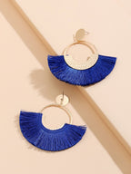 Geometric tassel dangle earrings