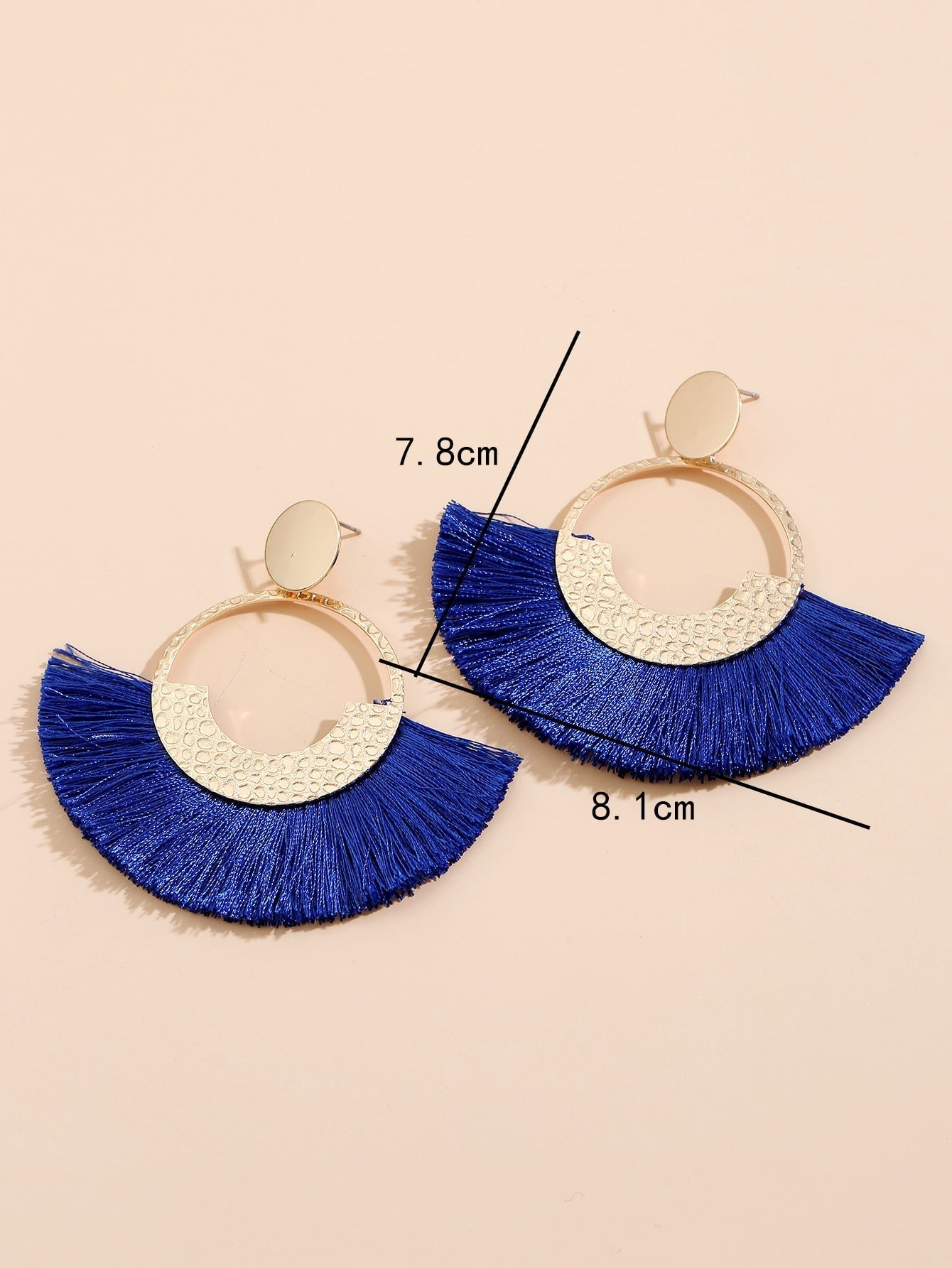 Geometric tassel dangle earrings