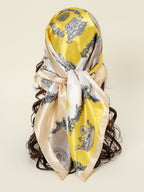 Women's 90cm Silk Scarf Multipurpose Print Suitable for Daily Use as a Bandana