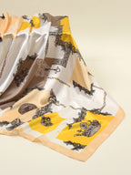 Women's 90cm Silk Scarf Multipurpose Print Suitable for Daily Use as a Bandana