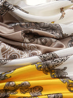 Women's 90cm Silk Scarf Multipurpose Print Suitable for Daily Use as a Bandana