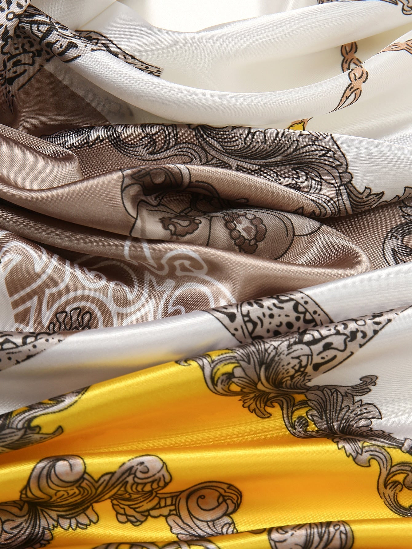 Women's 90cm Silk Scarf Multipurpose Print Suitable for Daily Use as a Bandana
