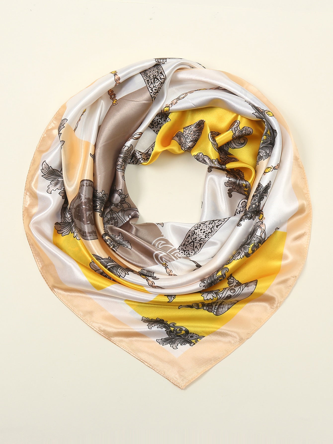 Women's 90cm Silk Scarf Multipurpose Print Suitable for Daily Use as a Bandana