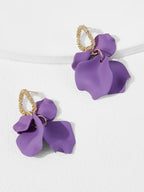Purple Petal Dangle Earrings