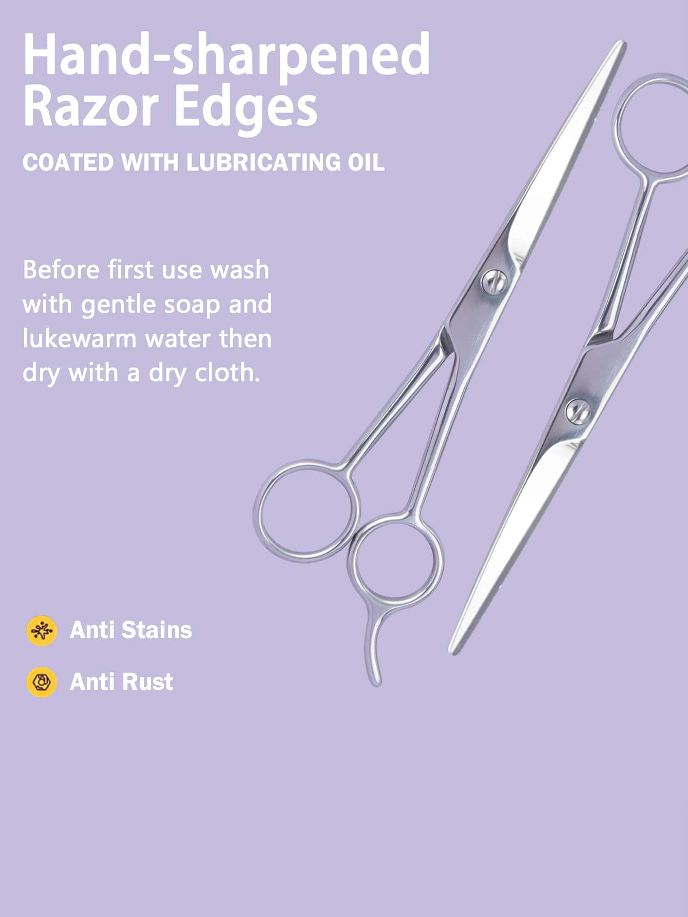 Professional Hair Scissors - Professional Stainless Steel Hair Cutting Scissors - 6.4 Inch Overall Length - Razor Edge Barber Scissors for Men and Women - Premium Hair Cutting Scissors for Salon and Home Use