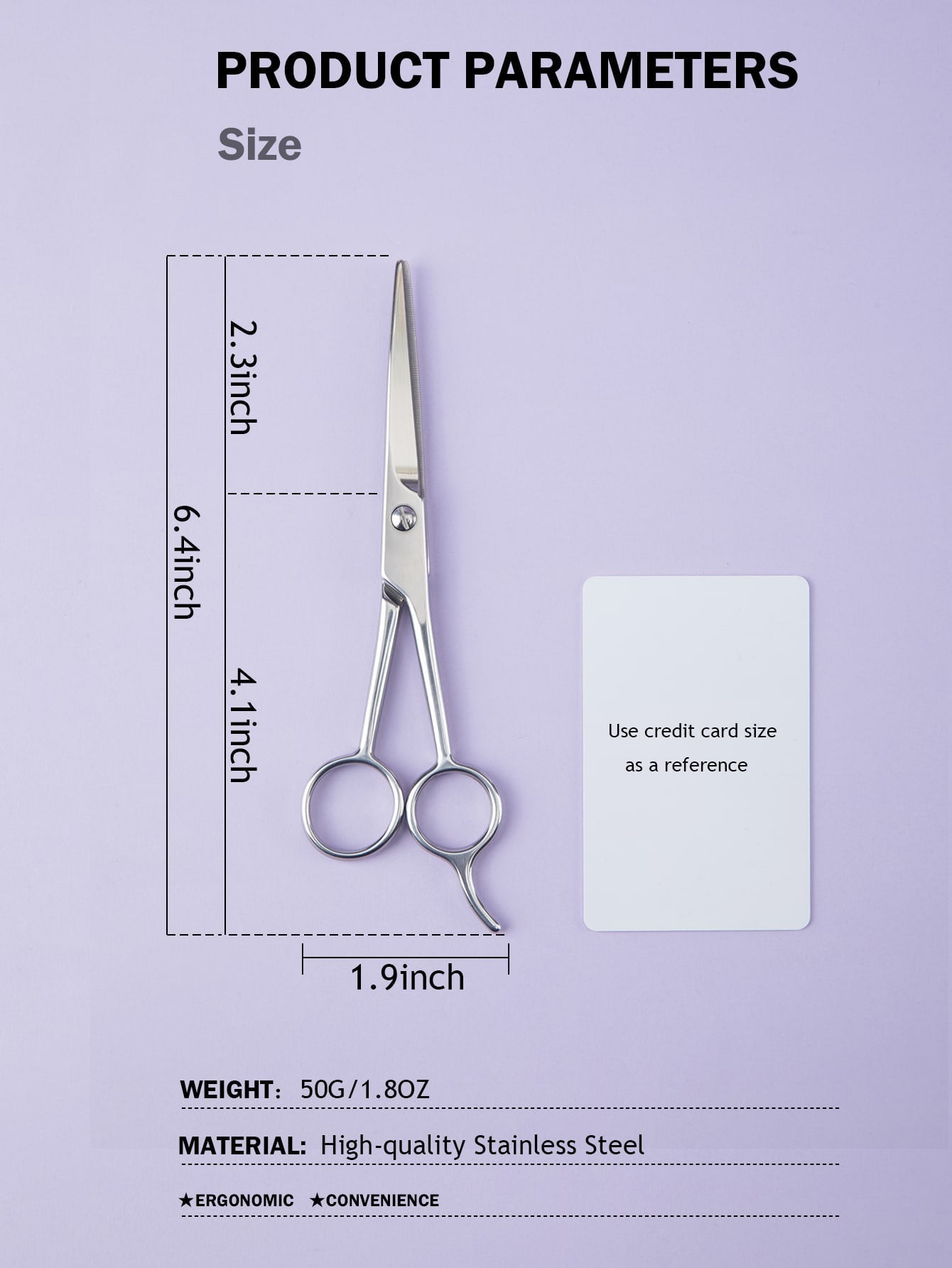 Professional Hair Scissors - Professional Stainless Steel Hair Cutting Scissors - 6.4 Inch Overall Length - Razor Edge Barber Scissors for Men and Women - Premium Hair Cutting Scissors for Salon and Home Use