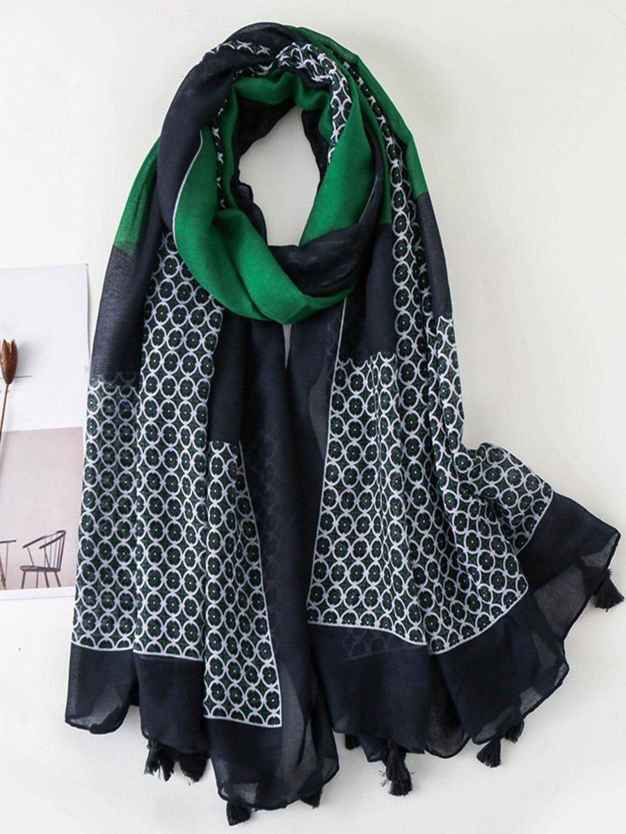 1PC Simple Printed Scarf, Autumn Winter Warm Neck Gaiter, Fashion Versatile Silk Scarf for Women, Sunscreen Shawl, Bandana, Hair Band, Headband, Perfect to Enhance Your Look
