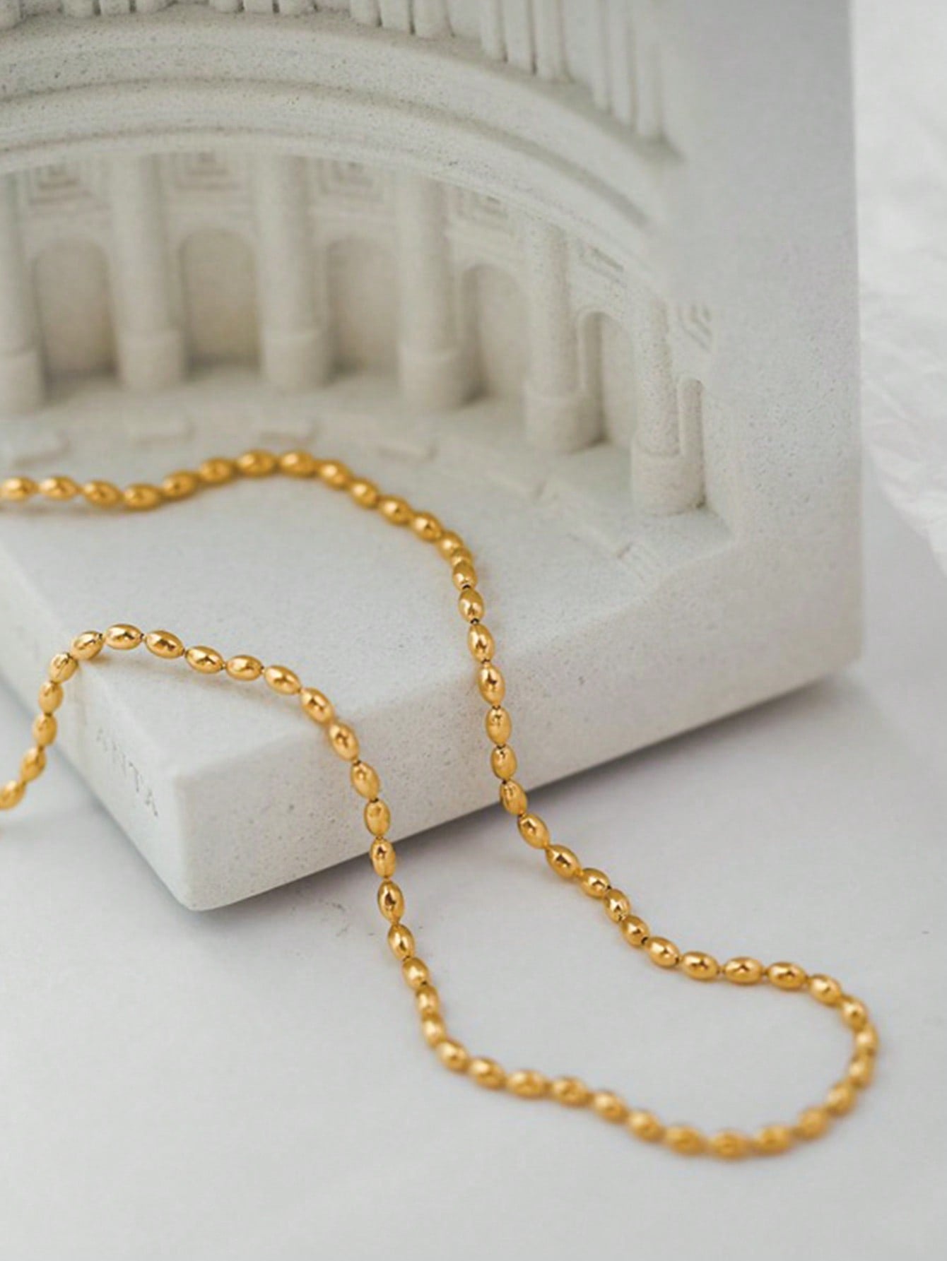 Fashion Beads Necklace Stainless Steel Simple Women's Daily Decoration 1 Piece