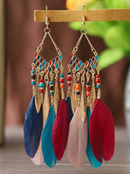 Feather Tassel Dangle Earrings