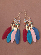 Feather Tassel Dangle Earrings