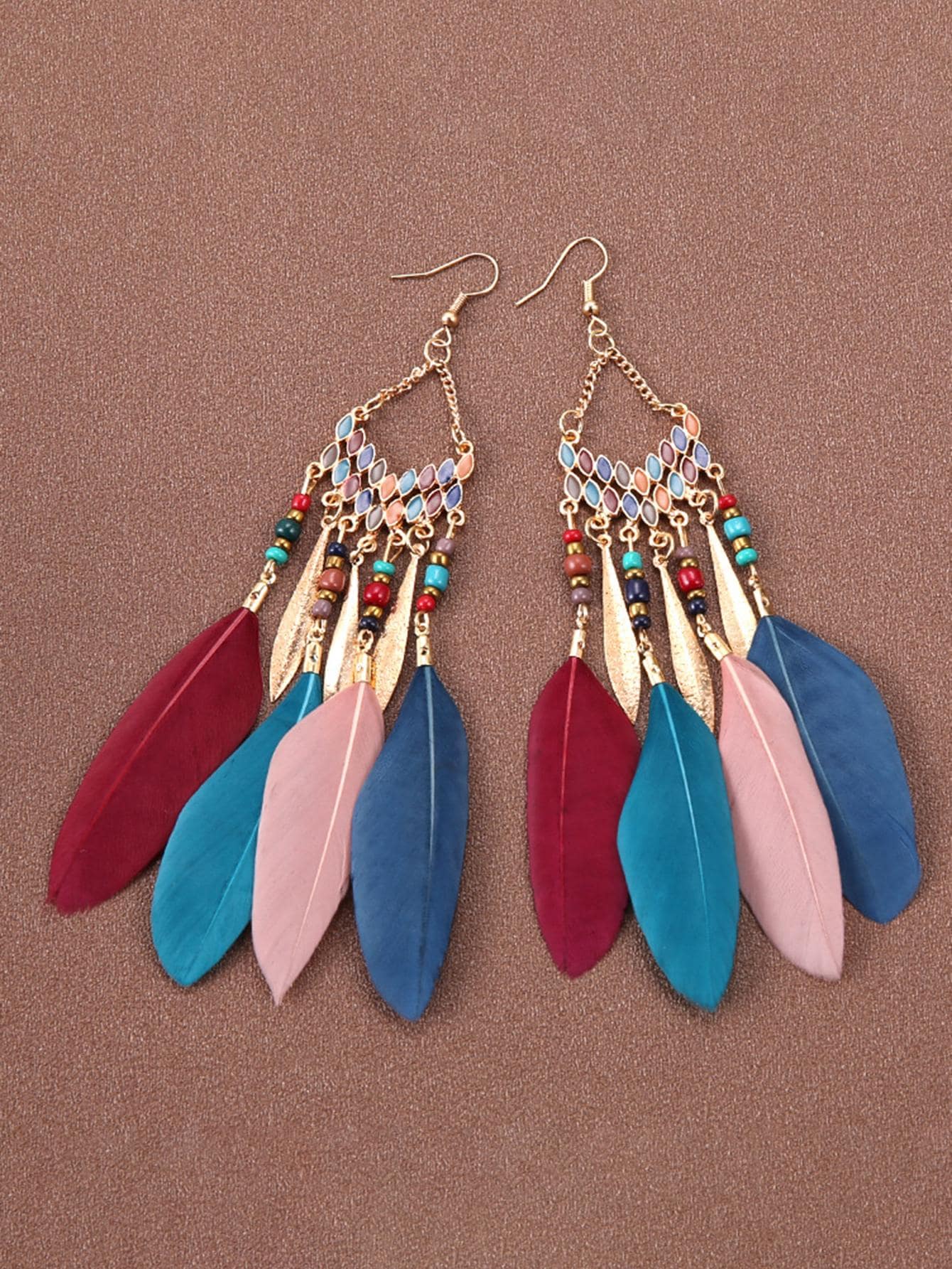 Feather Tassel Dangle Earrings