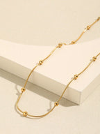 Graduation Season and Mother's Day Chain Necklace Basic Style Stainless Steel Single Bead