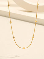 Graduation Season and Mother's Day Chain Necklace Basic Style Stainless Steel Single Bead