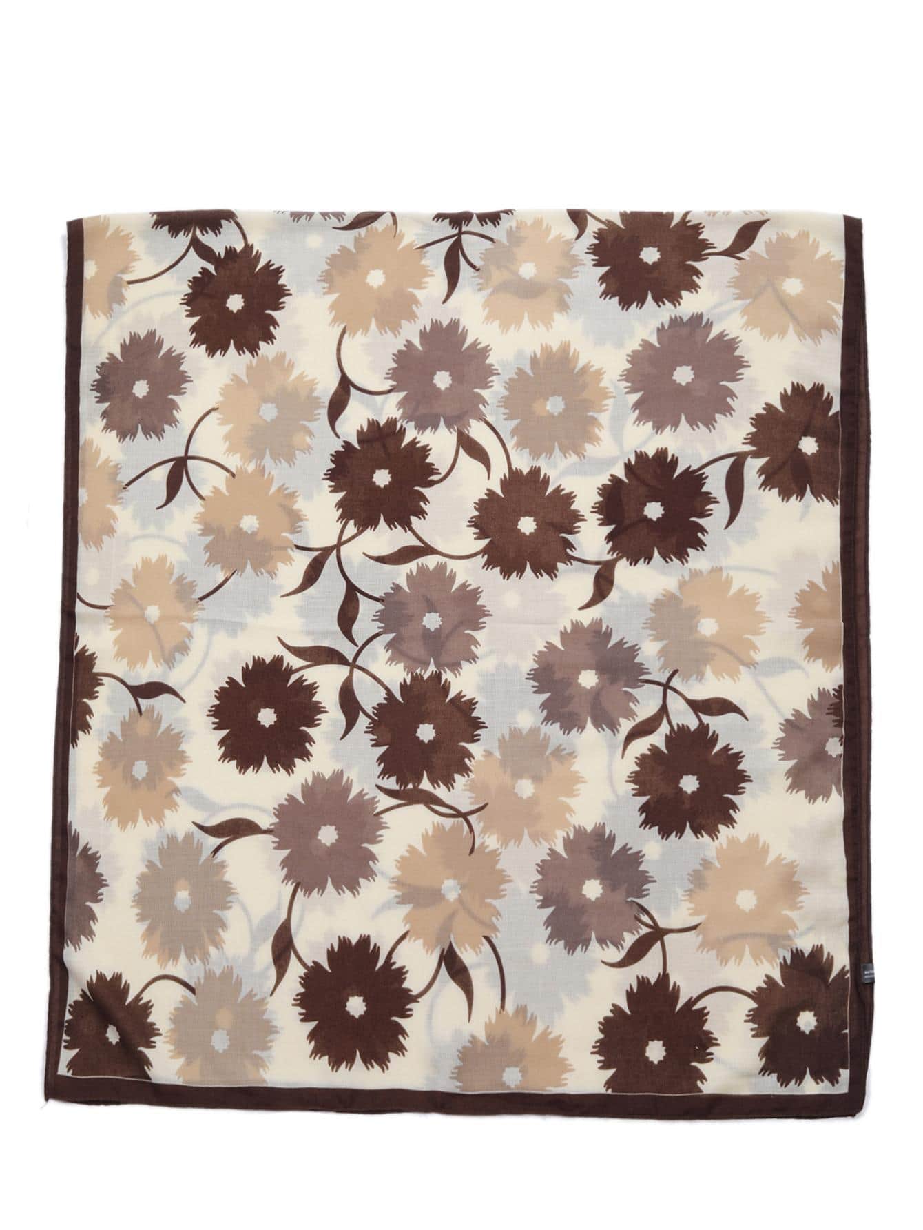 Elegant Floral Pattern Printed Shawl Scarf for Women Outdoor Walking and Shopping One Piece Khaki