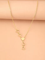 Lightweight Stainless Steel Necklace Elegant Delicate Heart Charming Korean Fashion Chain for Women Jewelry Gift
