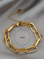 Women's Stainless Steel Chain Bracelet Double Layer for Party, Date and Office One Piece