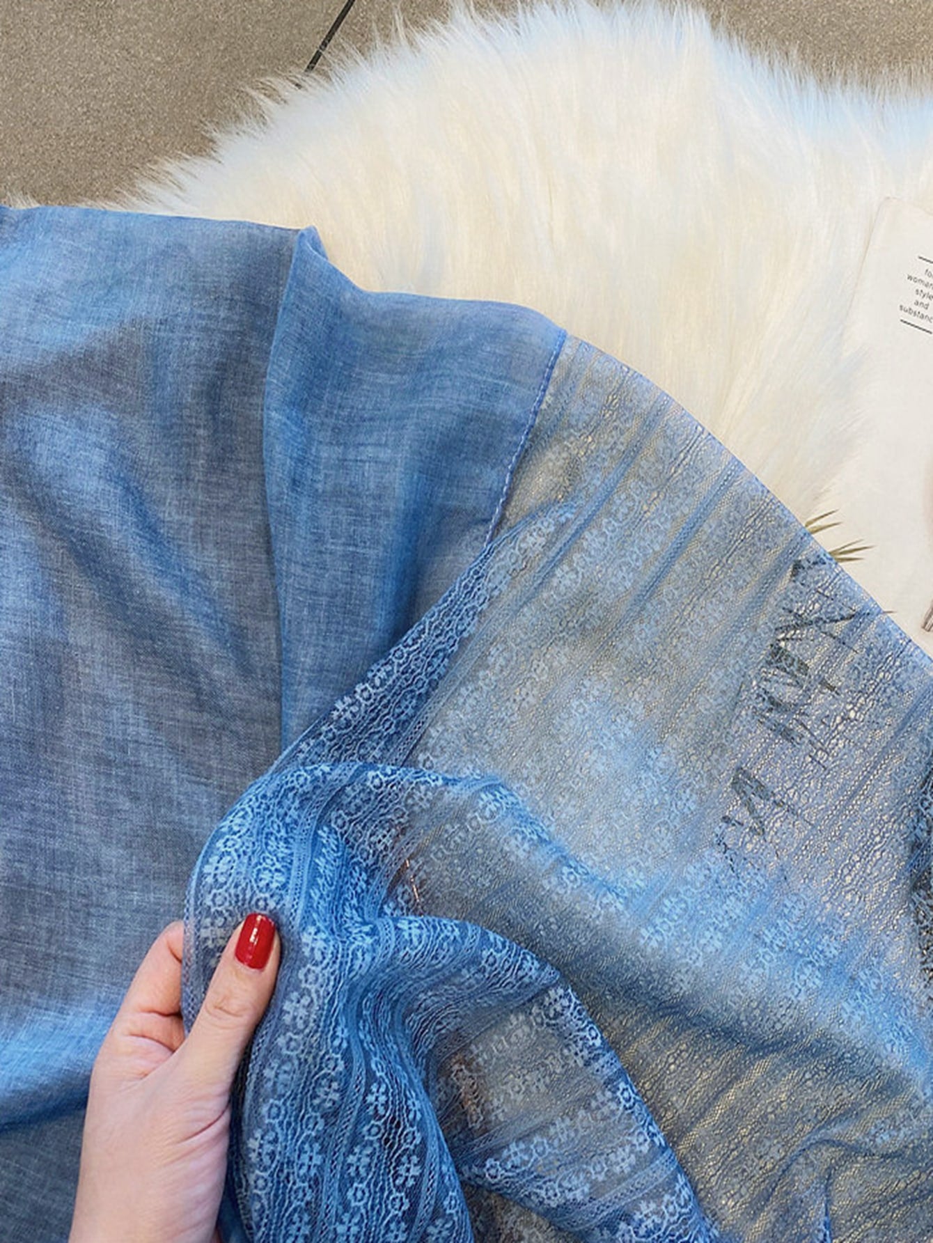 blue women's scarf