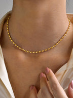Fashion Beads Necklace Stainless Steel Simple Women's Daily Decoration 1 Piece