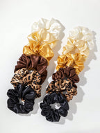 Solid Color Satin Hair Ring Large Butterfly Knot Black Friday 12 Pieces