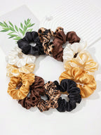 Solid Color Satin Hair Ring Large Butterfly Knot Black Friday 12 Pieces