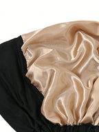 Women's Elastic Headband with Inner Lining and Bottom Hat, One Piece, Black