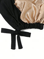 Women's Elastic Headband with Inner Lining and Bottom Hat, One Piece, Black