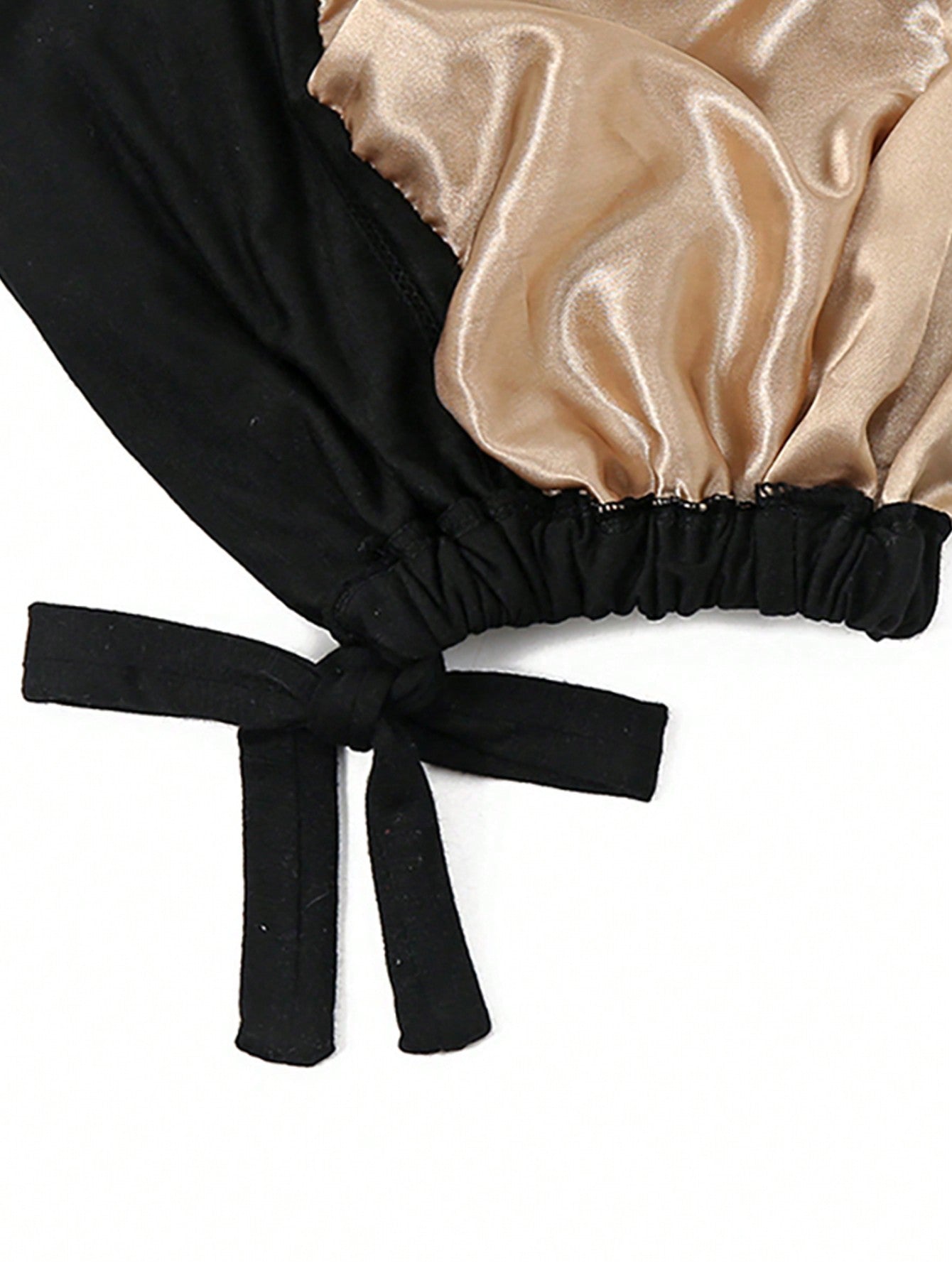 Women's Elastic Headband with Inner Lining and Bottom Hat, One Piece, Black