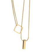 Gold Stainless Steel Double Layer Necklace, Elegant Women's Party Jewelry 2023, Unfading Accessories Gifts for Girls