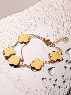 Personalized design stainless steel bracelet with a shiny, bright floral pattern. Simple structure, suitable for women's daily use.