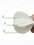 80pcs/bag Thick Round Layered Makeup Remover Cotton Pads for Face, Eyes, Lips, Diameter 58mm