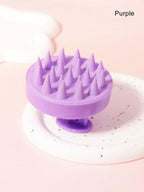 Shampoo Brush with Soft Silicone Bristles, 1 Piece, In-Shower Scalp Scrub Suitable for Dandruff, Wet and Dry Use, Suitable for Men and Women, Home Use Purple