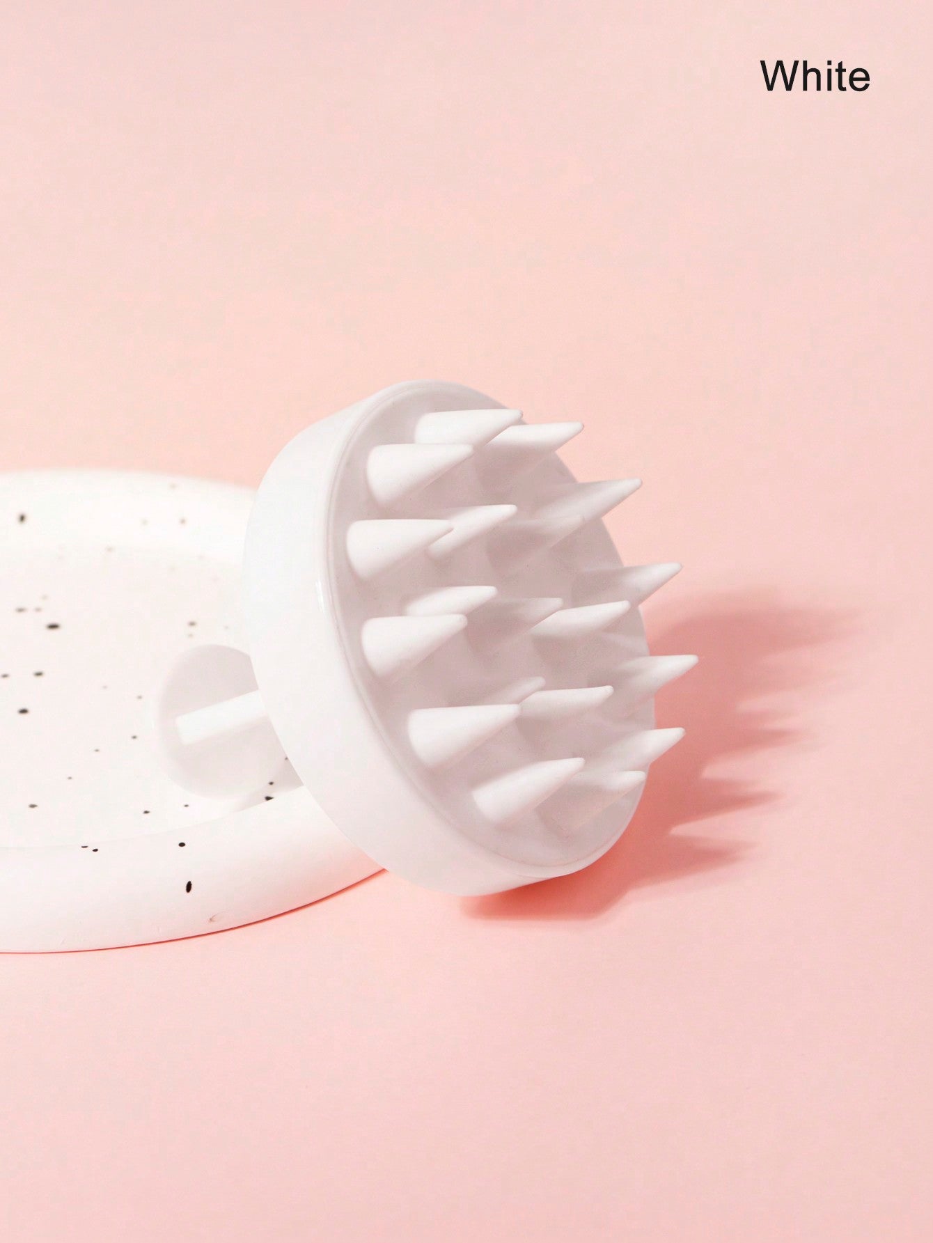 Shampoo Brush with Soft Silicone Bristles, 1 Piece, In-Shower Scalp Scrub Suitable for Dandruff, Wet and Dry Use, Suitable for Men and Women, Home Use White