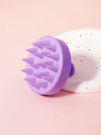 Shampoo Brush with Soft Silicone Bristles, 1 Piece, In-Shower Scalp Scrub Suitable for Dandruff, Wet and Dry Use, Suitable for Men and Women, Home Use Purple