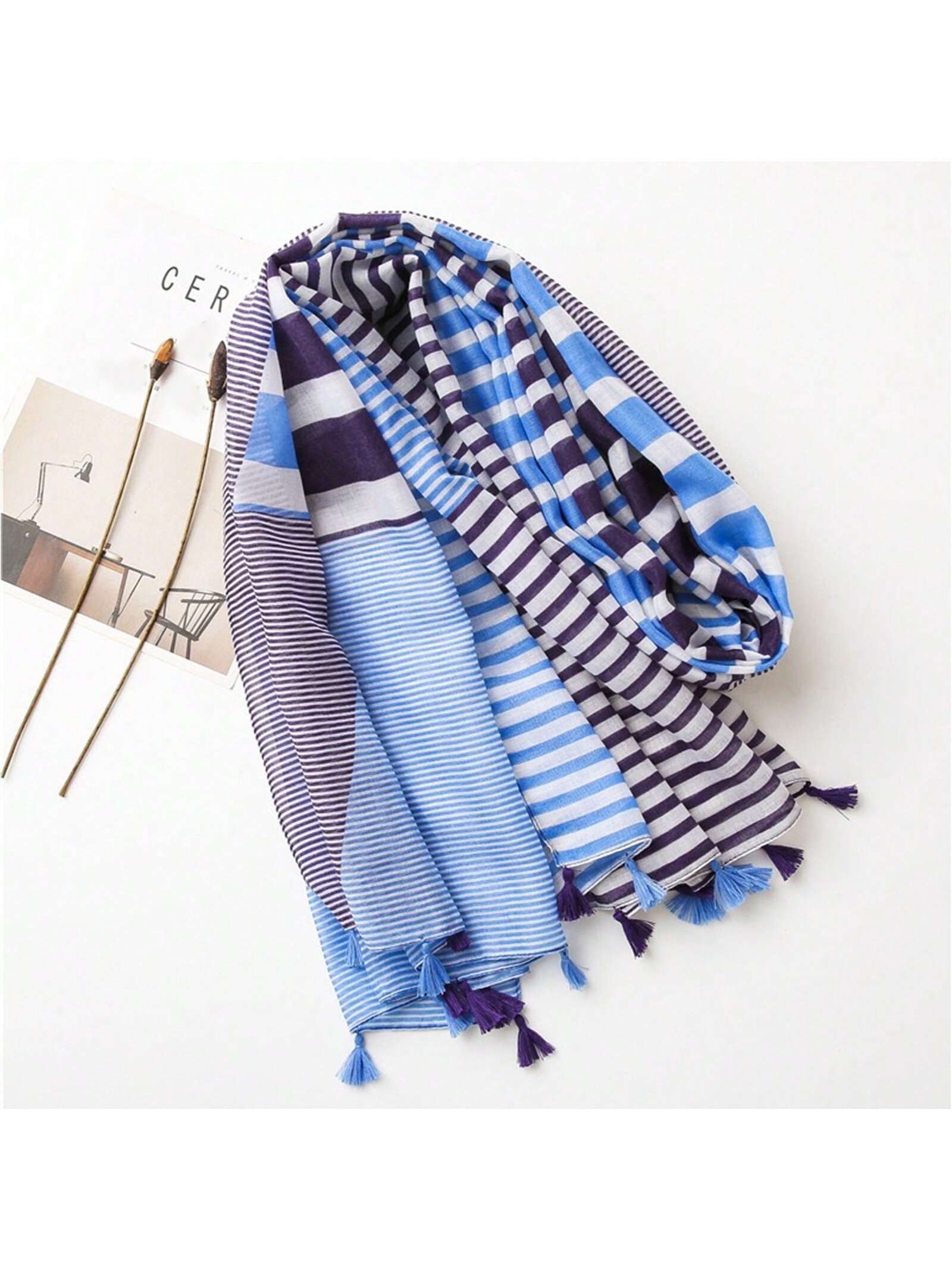 1pc Thin Seasonal Shawl, Outdoor Windproof Square Scarf, Warm Scarf for Air Conditioning Room Outdoor, New Sunscreen Scarf Popular Print Scarf, Fashion Colors Scarf for Islamic Head Coffee Green.