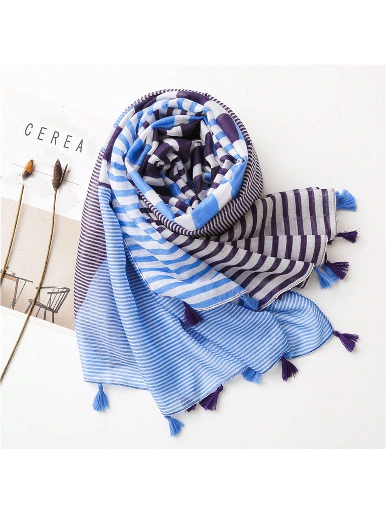 1pc Thin Seasonal Shawl, Outdoor Windproof Square Scarf, Warm Scarf for Air Conditioning Room Outdoor, New Sunscreen Scarf Popular Print Scarf, Fashion Colors Scarf for Islamic Head Coffee Green.