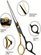 Stainless Steel Hair Scissors for Barbers and Salons for Men, Women, Kids, Pets and Home Haircuts
