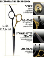 Stainless Steel Hair Scissors for Barbers and Salons for Men, Women, Kids, Pets and Home Haircuts