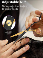 Stainless Steel Hair Scissors for Barbers and Salons for Men, Women, Kids, Pets and Home Haircuts