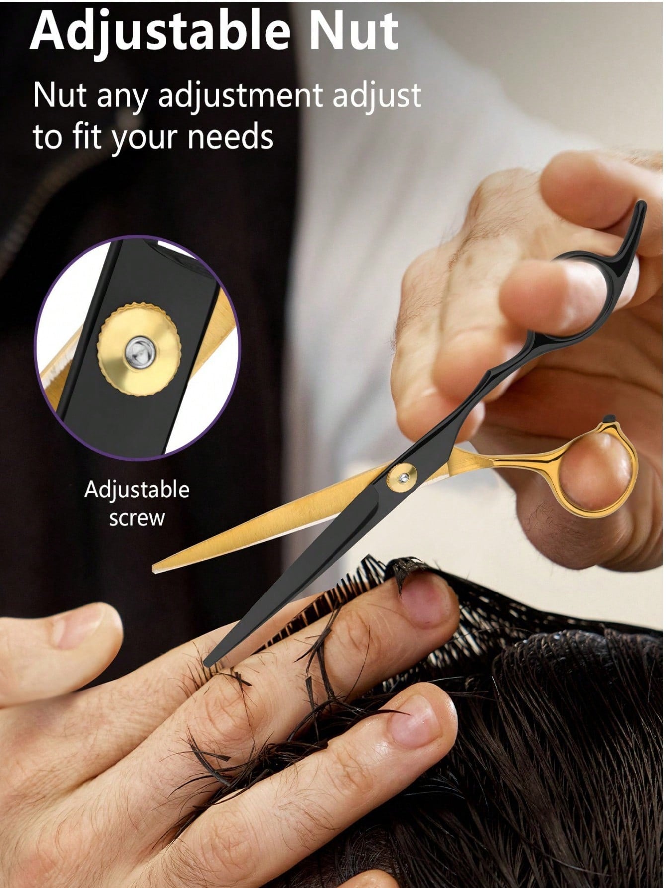 Stainless Steel Hair Scissors for Barbers and Salons for Men, Women, Kids, Pets and Home Haircuts