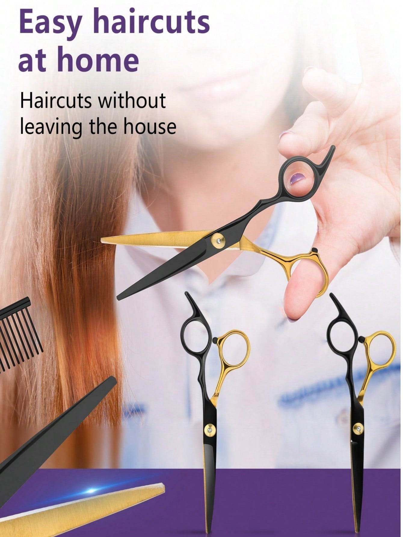 Stainless Steel Hair Scissors for Barbers and Salons for Men, Women, Kids, Pets and Home Haircuts