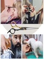 Stainless Steel Hair Scissors for Barbers and Salons for Men, Women, Kids, Pets and Home Haircuts