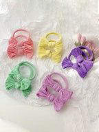10pcs Colorful Elegant Knot Hair Ties for Women, High Elasticity, No-sew, Ponytail Holder