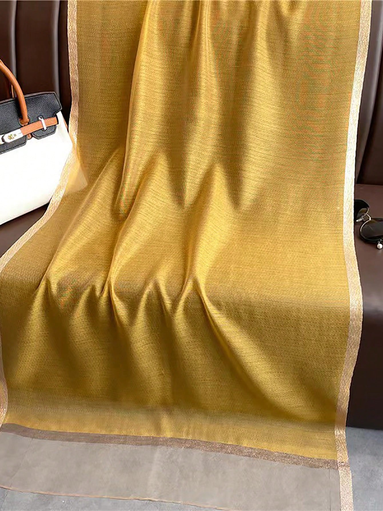 Women's Beige Valentine's Day Scarf One Piece, Suitable for Daily Wear in Spring, Keeps Neck Warm and Elegant Yellow