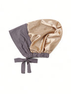 Women's Elastic Headband with Inner Lining and Bottom Hat, One Piece, Dark Grey