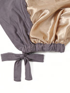 Women's Elastic Headband with Inner Lining and Bottom Hat, One Piece, Dark Grey